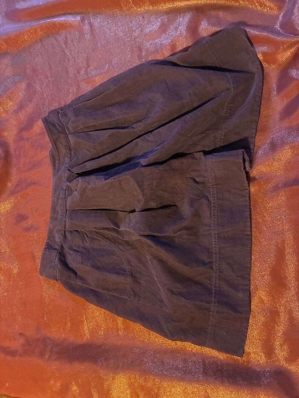 Monoprix Skirt Womens 44 Pleated ALine Short Flared Purple Cotton Blend Casual